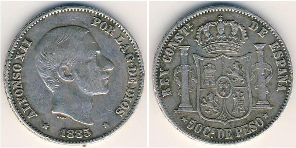 50 Centavo Philippines Silver 