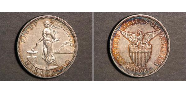 50 Centavo Philippines Silver 