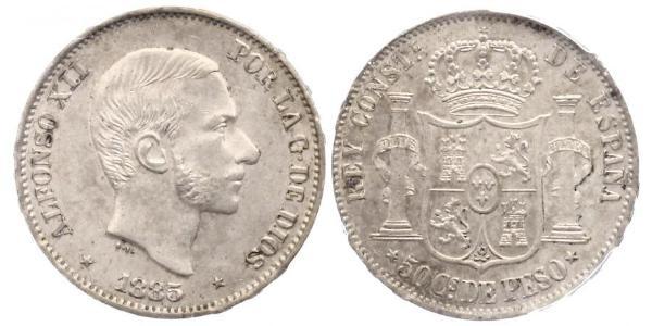 50 Centavo Philippines Silver 