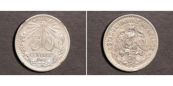 50 Centavo United Mexican States (1867 - ) Silver 