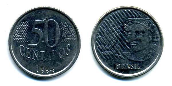 50 Centavo Brazil Steel/Nickel 