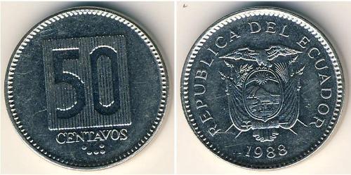 50 Centavo Ecuador Steel/Nickel 