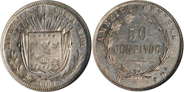 50 Centavo Costa Rica 銀 