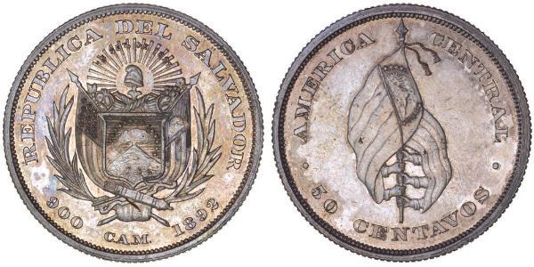 50 Centavo El Salvador 銀 