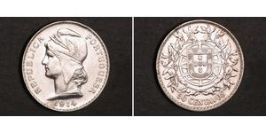 50 Centavo First Portuguese Republic (1910 - 1926) 銀 