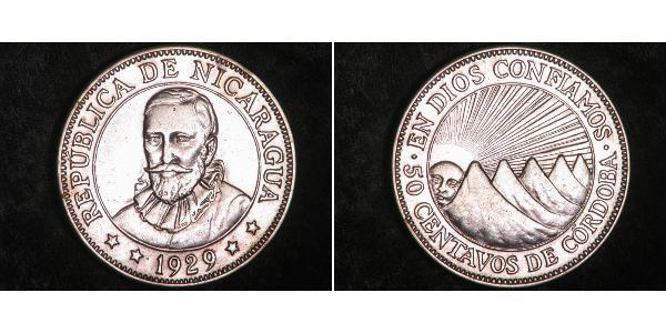50 Centavo Nicaragua 銀 