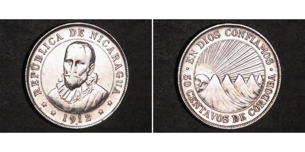50 Centavo Nicaragua 銀 