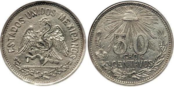 50 Centavo 墨西哥 銀 