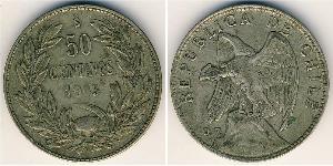 50 Centavo 智利 銀 