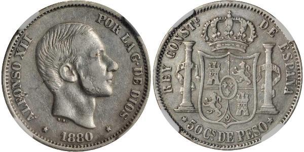 50 Centavo 菲律宾 銀 