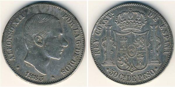 50 Centavo 菲律宾 銀 