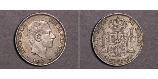 50 Centavo 菲律宾 銀 