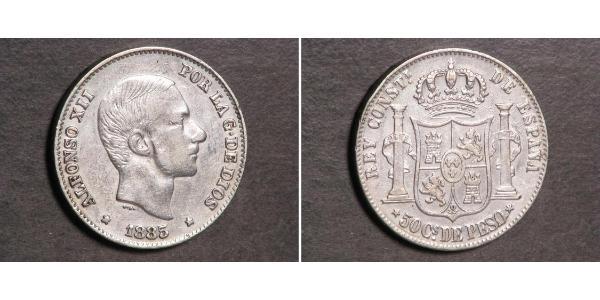 50 Centavo 菲律宾 銀 