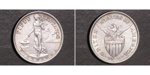 50 Centavo 菲律宾 銀 