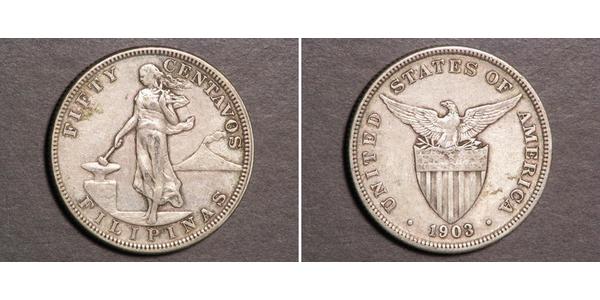 50 Centavo 菲律宾 銀 
