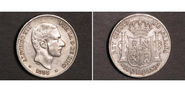 50 Centavo 菲律宾 銀 