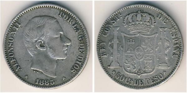 50 Centavo 菲律宾 銀 