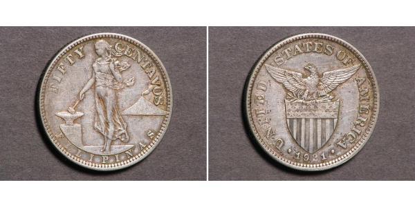 50 Centavo 菲律宾 銀 