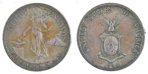 50 Centavo / 1/2 Peso Philippines Silver 