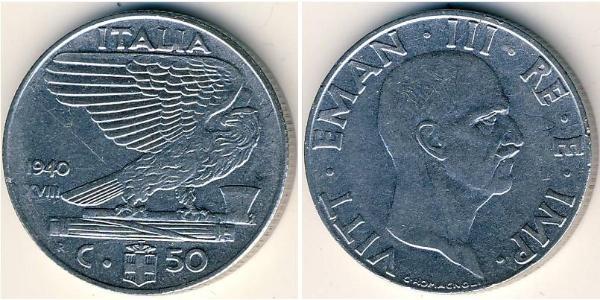 50 Centesimo Kingdom of Italy (1861-1946) Acier 