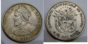 50 Centesimo Panama Argent Vasco Núñez de Balboa (1475 – 1519)