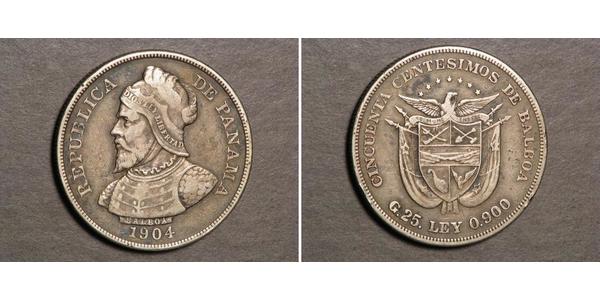 50 Centesimo Panama Argent Vasco Núñez de Balboa (1475 – 1519)