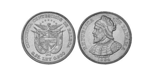 50 Centesimo Panama Argent Vasco Núñez de Balboa (1475 – 1519)