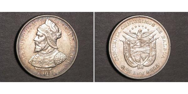 50 Centesimo Panama Argent Vasco Núñez de Balboa (1475 – 1519)