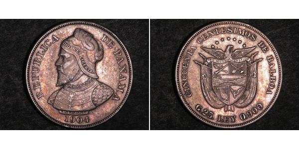 50 Centesimo Panama Argent Vasco Núñez de Balboa (1475 – 1519)