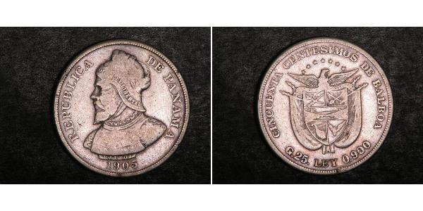 50 Centesimo Panamá Argento Vasco Núñez de Balboa (1475 – 1519)