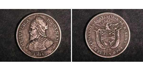 50 Centesimo Panamá Argento Vasco Núñez de Balboa (1475 – 1519)