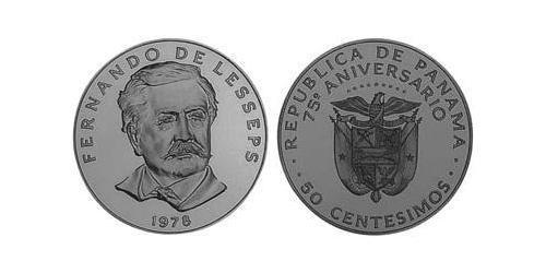 50 Centesimo Republic of Panama Copper/Nickel Ferdinand de Lesseps (1805 – 1894)