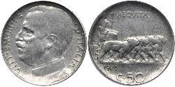 50 Centesimo Kingdom of Italy (1861-1946) Níquel Víctor Manuel III de Italia (1869 - 1947)