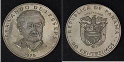 50 Centesimo Panamá Níquel/Cobre Ferdinand de Lesseps(1805 – 1894)