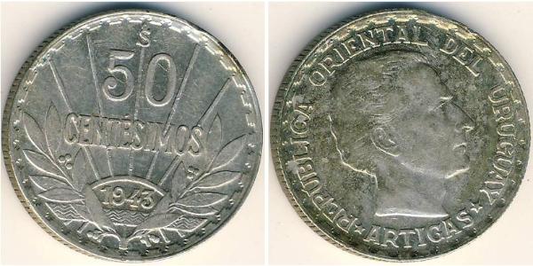 50 Centesimo Uruguay Plata 