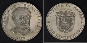 50 Centesimo Panamá Rame/Nichel Ferdinand de Lesseps(1805 – 1894)