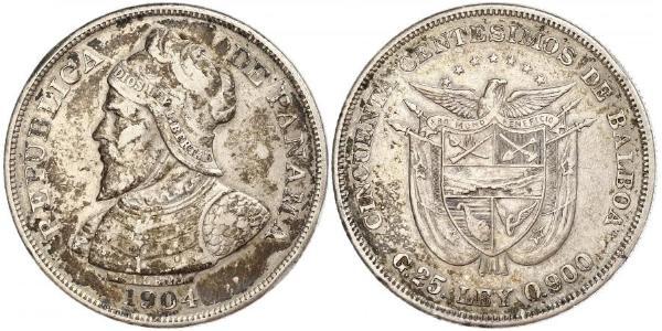 50 Centesimo Panama Silber Vasco Núñez de Balboa (1475 – 1519)
