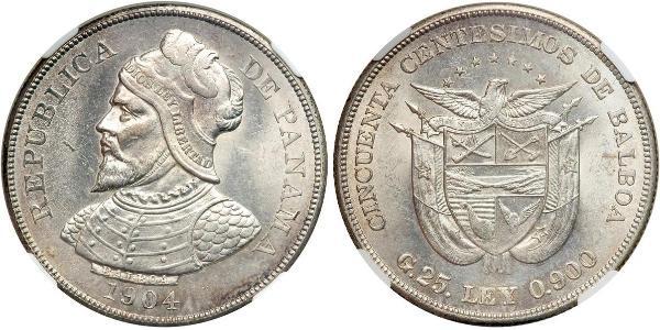 50 Centesimo Panama Silber Vasco Núñez de Balboa (1475 – 1519)