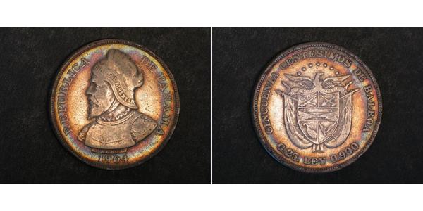 50 Centesimo Panama Silber Vasco Núñez de Balboa (1475 – 1519)