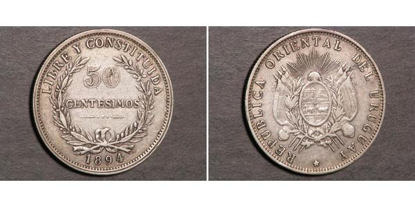 50 Centesimo Uruguay Silber 