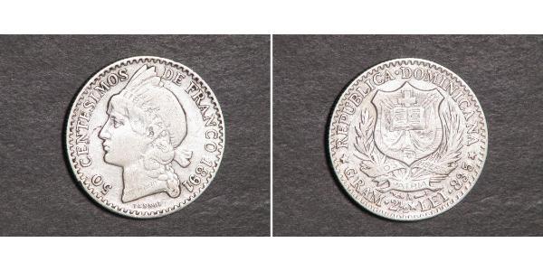 50 Centesimo Dominican Republic Silver 