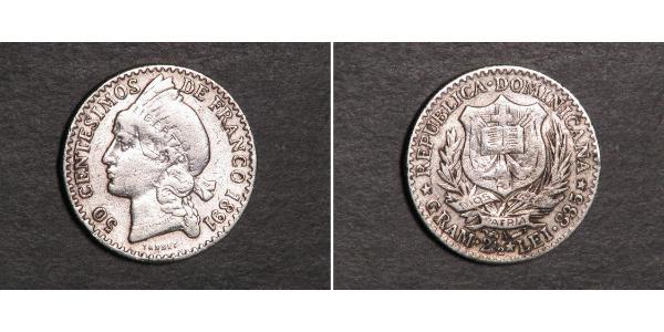 50 Centesimo Dominican Republic Silver 
