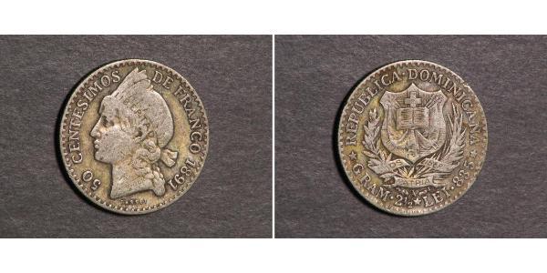 50 Centesimo Dominican Republic Silver 
