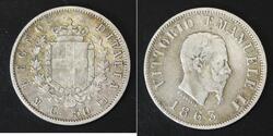 50 Centesimo Kingdom of Italy (1861-1946) Silver Victor Emmanuel II of Italy (1820 - 1878)