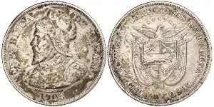 50 Centesimo Republic of Panama Silver Vasco Núñez de Balboa (1475 – 1519)