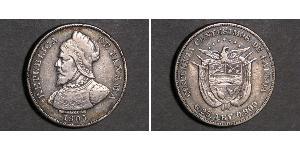 50 Centesimo Republic of Panama Silver Vasco Núñez de Balboa (1475 – 1519)