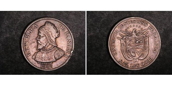 50 Centesimo Republic of Panama Silver Vasco Núñez de Balboa (1475 – 1519)