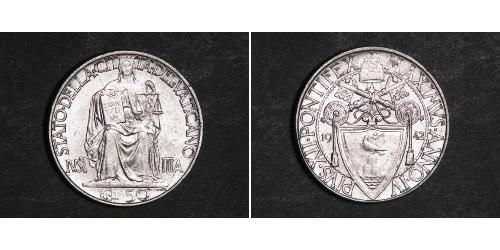 50 Centesimo Vatican (1926-) Silver 