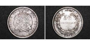 50 Centesimo Uruguay 銀 