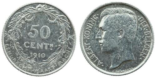 50 Centime Belgique Argent 